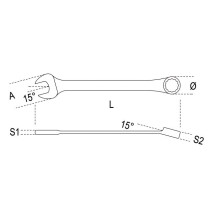 142 - CHIAVE COMBINATA A CRICCHETTO 17 mm