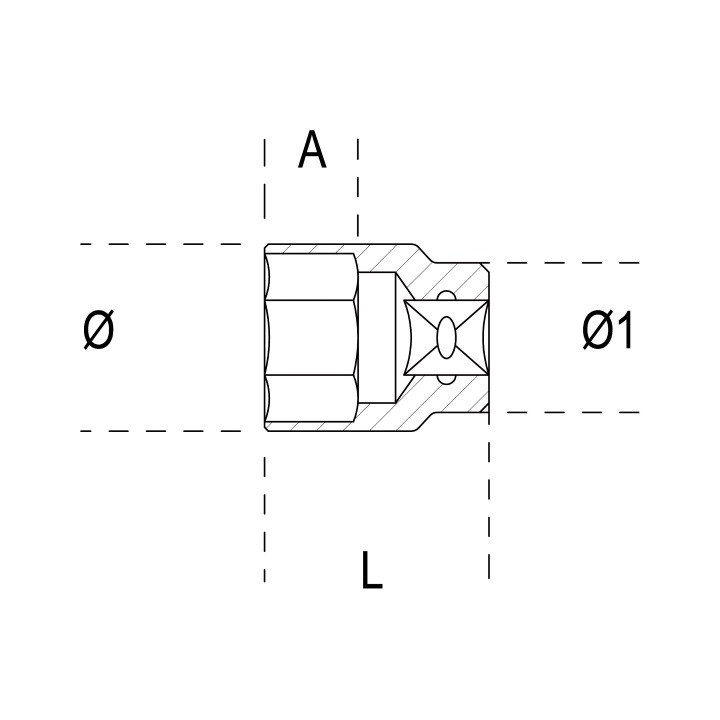 920A - BUSSOLA ESAGONALE DA 1/2" - 19 mm