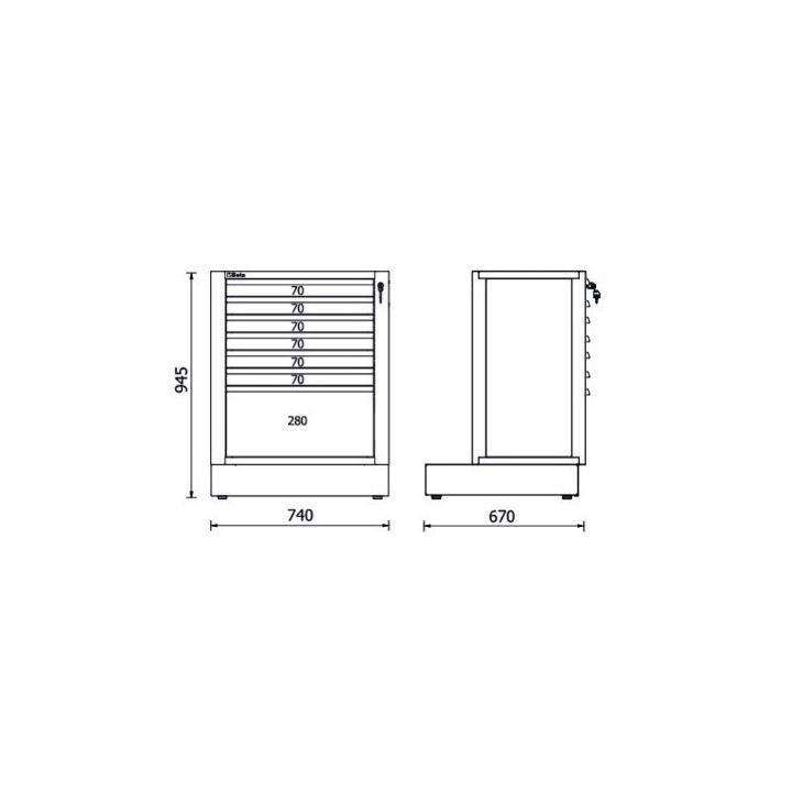A - RSC50 2.0 M7 - MODULO FISSO CON 7 CASSETTI PER