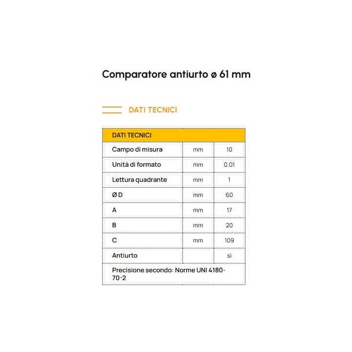 SC60ANT  - COMPARATORE CENTESIMALE Ø 60 mm